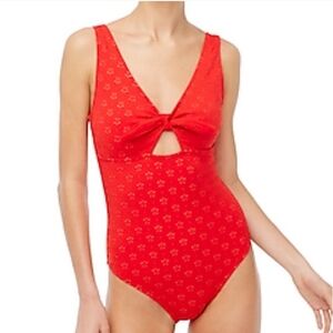 J. Crew Eyelet Cutout One-piece Swimsuit With Bow - Size 3X